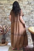 Tasha Damask T Shirt Maxi Dress Walnut
